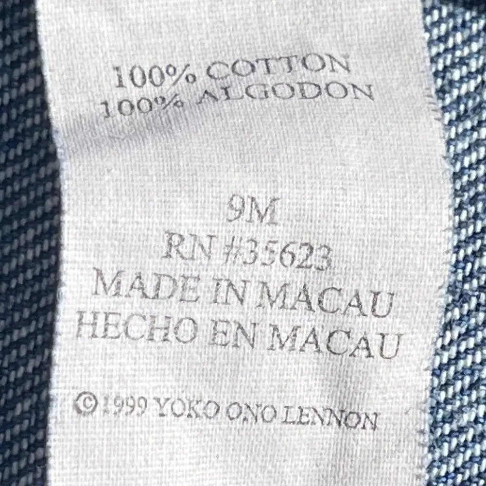 Vintage 90s Carters John Lennon Denim Overalls 9M Unisex Baby Carpenter Cotton